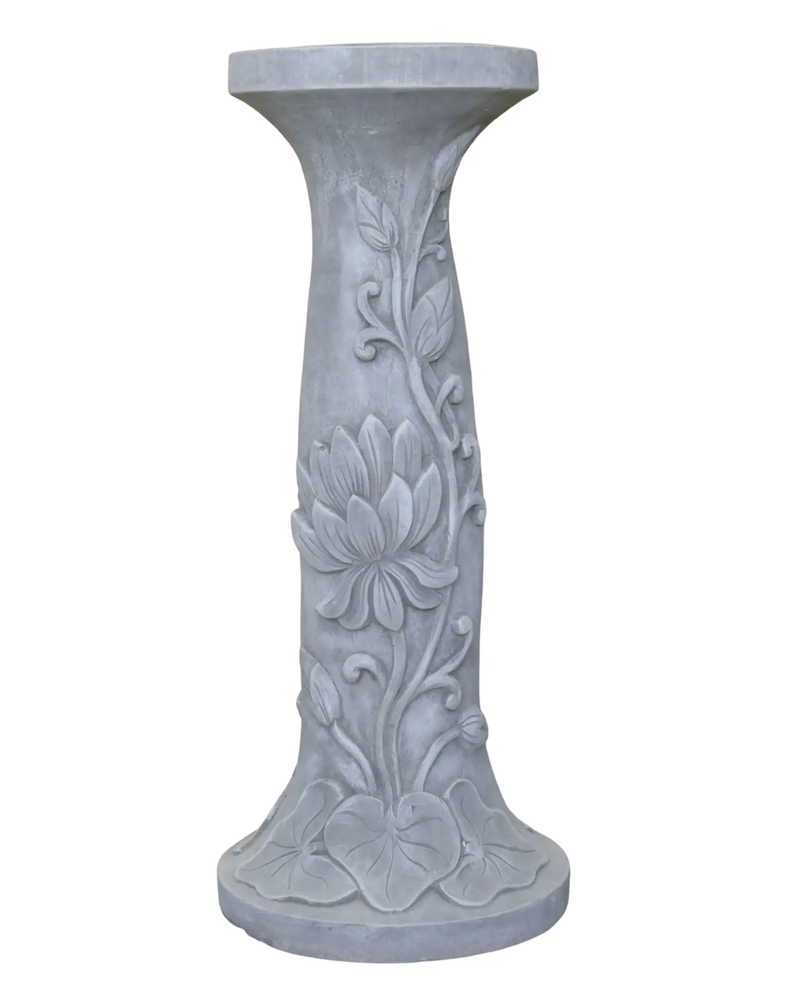 Product image 3 of the product “Rinjani - pedestal, tapered, with lotus motif, Ø 30cm, 71cm H | cast stone ”